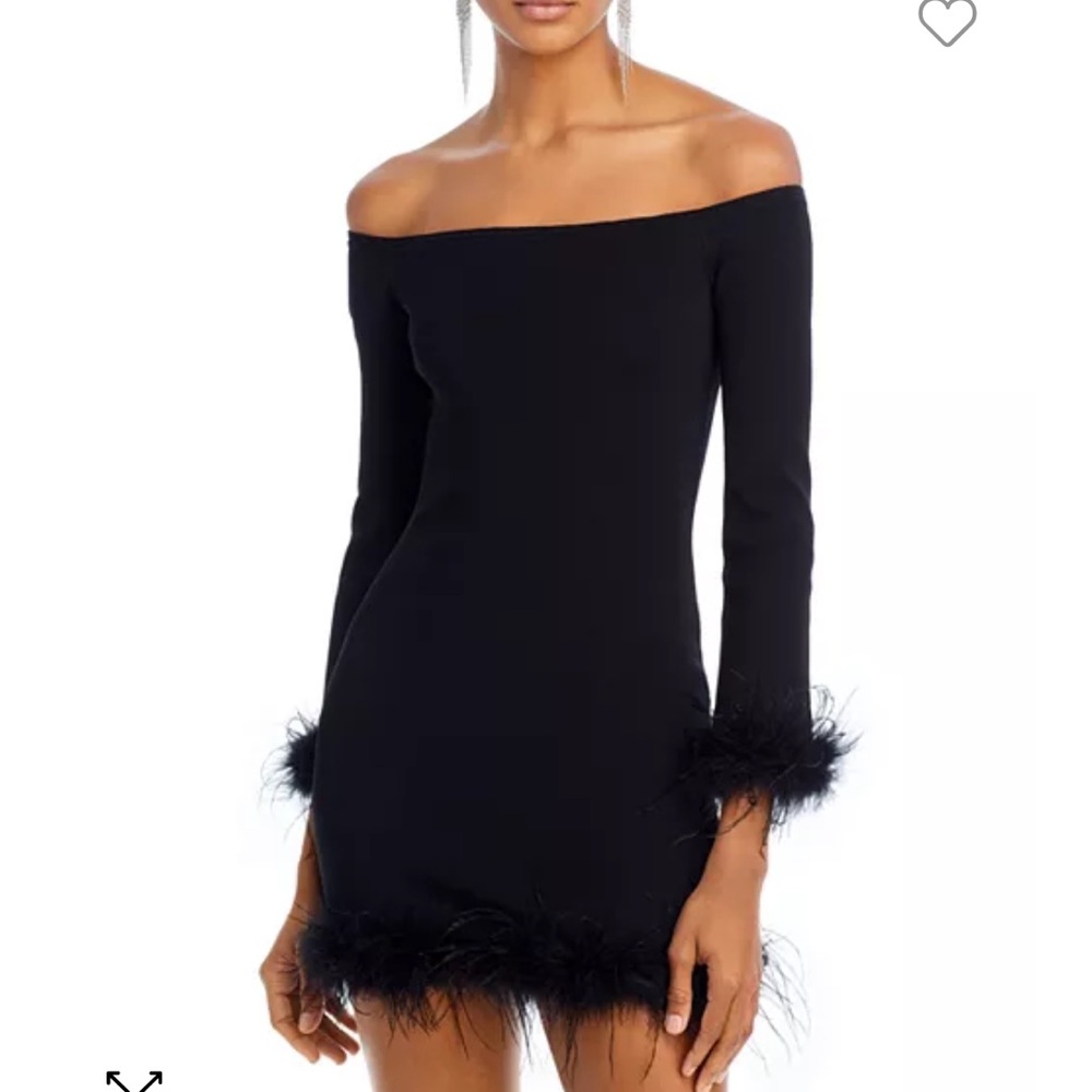 Lucy Paris Bloomingdale’s Joyce Feather Trim Dress XS